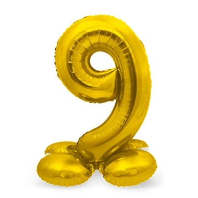 Image of Folat Foil Balloon with Standard Number 9 Gold 72 cm