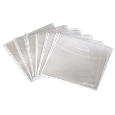 Image of CD/DVD storage cases, polypropylene, transparent, pack of 75