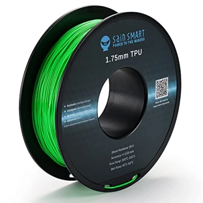 Image of SainSmart Neon Color TPU, 1.75mm Flexible TPU 3D Printer Filament 800g, Dimensional Accuracy +/ 0.05 mm, Green