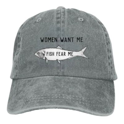 Image of CBLdF Hat Fashion Hip Hop Baseball Cap Unisex Fish Fear Me Fishing Merch Men Women Vintage Distressed Denim Snapback Birthday Gift