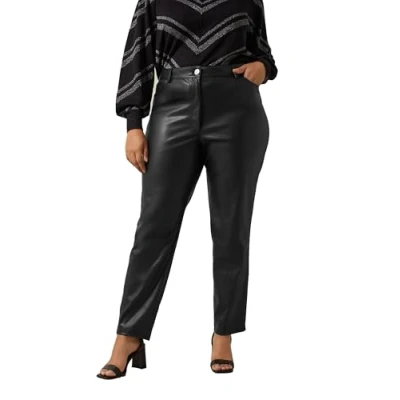 Image of EVANS Curve Faux Leather Trousers Women&#039;s Plus Size Black