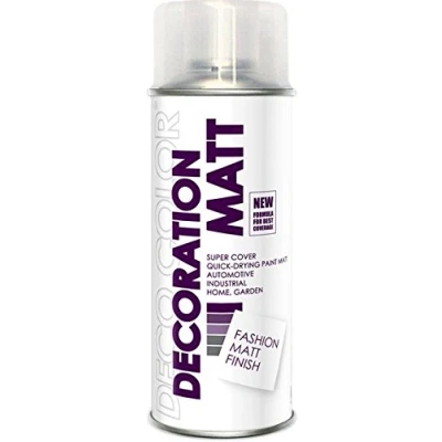 Image of DECO COLOR DECORATION_MATT UNIVERSAL SPRAY PAINT MULTI PURPOSE SATIN MATT FINISH ART CRAFT DECOR DIY (RAL 0000 Clear_matt)