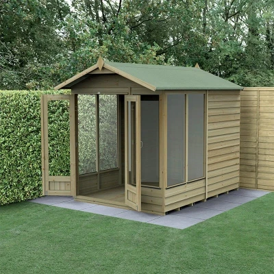 Image of 7&#039; x 5&#039; Forest 4Life 25yr Guarantee Double Door Apex Summer House (2.28m 1.53m)
