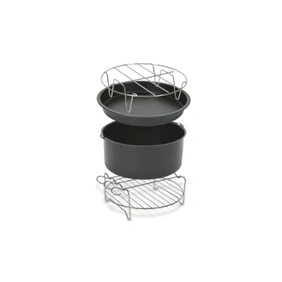 Image of Tefal XA1120 Easy Fry XL 17 cm Cooking Basket Insert 4 Accessories Healthy Non Stick Stainless Steel Grey