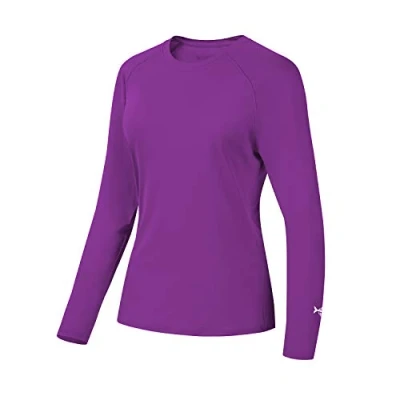Image of Bassdash Women’s UPF 50+ UV Sun Protection T Shirt Long Sleeve Fishing Hiking Performance Shirts Violet