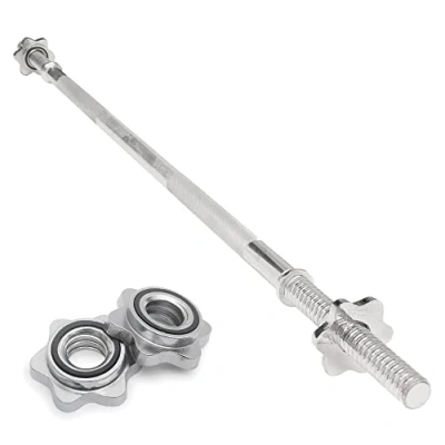 Image of Body Revolution Barbell Bar 1.4m Weight Lifting for 1 Inch Standard Weights Plates Bench Press, Curls, Deadlift and Powerlifting Spinlock or Spring Collar