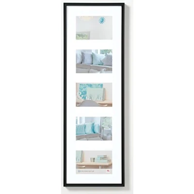 Image of walther Design Picture Frame Black 5X 10x15 cm Gallery with PassepArtout, New Lifestyle Plastic KV515B