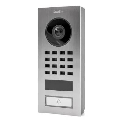 Image of D1101V Wifi IP Video Intercom Compact Edition 1 Button Call and Night Vision Control Access to Your Home Motion Detector Accessories Included Stainless Steel Doorbird