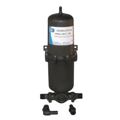 Image of Jabsco 30573 0000 Marine Pressurized Water Accumulator Tank with Bladder (1 Liter), Black
