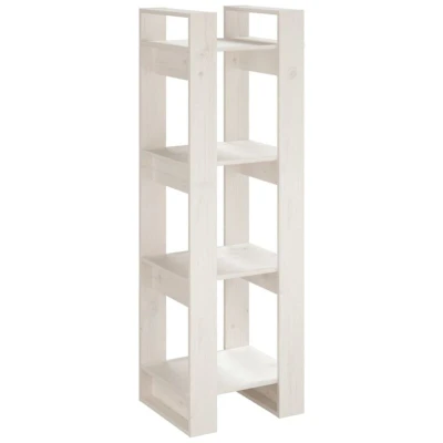 Image of vidaXL Book Cabinet/Room Divider White 41x35x125 cm Solid Wood Pine