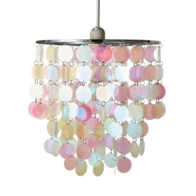 Image of Litecraft Glow Light Shade 30cm Easy Fit Iridescent Lampshade Multi Coloured