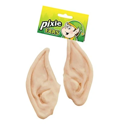 Image of Bristol Novelty MD102 Flesh Pixie Ears Brown Pack of 1 Costume, Multi Colour, One Size