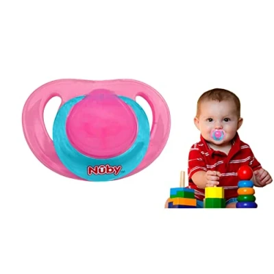 Image of Classic Orthodontic Pacifier with Ring, Ultra Air Dummy BPA Free, Breathable Dummies for Newborn Babies 0 6 Months (Pink Ortho Pacifier)