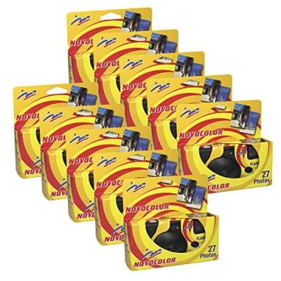 Image of Novocolor Disposable Cameras with Flash (27 Exposures Flash) Pack of 10