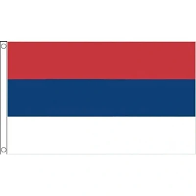 Image of AZ Flag Serbia Civil 3x5 Ft 100D Polyester Serbian Without Arms Banner with Two Metal Grommets Fade Resistant Vivid Colors 3&#039; x 5&#039; Feet 150x90 Cm