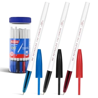 Image of Reynolds 045 BALL PEN SET 25 PENS (16 BLUE, 6 Black, 3 Red) WITH COMFORTABLE GRIP FOR WRITING STUDENTS &amp; OFFICE STATIONERY 0.7 mm TIP SIZE