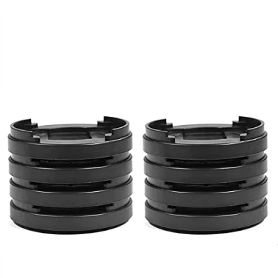 Image of Estink 8 Pack Adjustable Furniture Risers, Round Bed Chair Risers Plastic Multi slot Leg Non slip Riser for Table Desk Sofa Chairs, Black