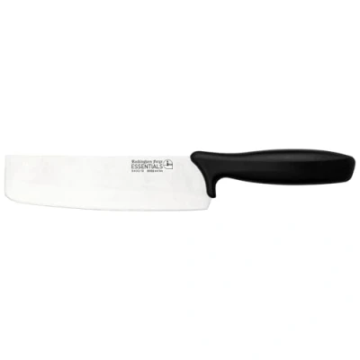 Image of Rockingham Forge Essentials 8007 Range Lightweight Stainless Steel 7 Nakiri Knife with Black Handle, Individually Carded