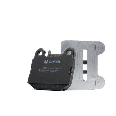 Image of BP1332, E990R01904353 Brake pad set BOSCH 0 986 494 410 Low Metallic with anti squeak plate, mounting manual MERCEDES BENZ: ML Class