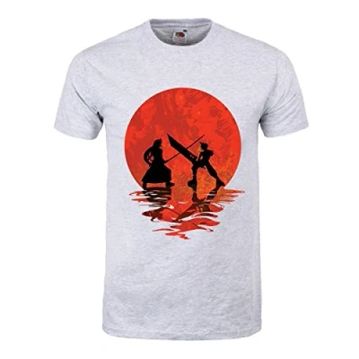 Image of Grindstore Men&#039;s Cloud vs Sephiroth T Shirt Grey