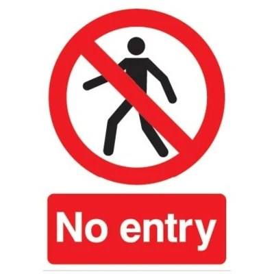 Image of Sitesafe NO Entry Rigid PVC Sign 148 x 210mm