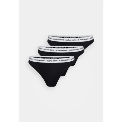 Image of Björn Borg Invisible Thong 3 PACK Thong, Women&#039;s, Size: 6/8, Black