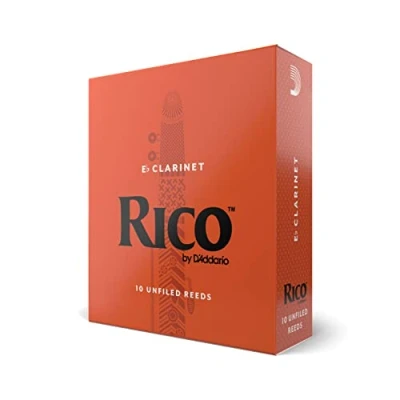 Image of D’Addario Woodwinds Rico Eb Clarinet Reeds for Crafted Beginners, Students, Educators Strength 3.5, Pack of 10