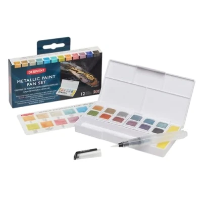 Image of Derwent Metallic Paint 12 Pan Palette