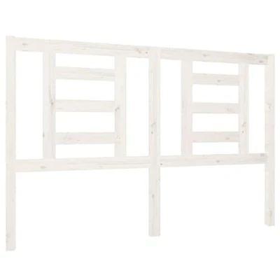 Image of vidaXL Solid Wood Headboard White Bed Frame Enhancement, Rustic Pinewood, Easy Assembly, Fashionable Bedroom Accessory, Suitable for without Headboard, 146x4x100 cm