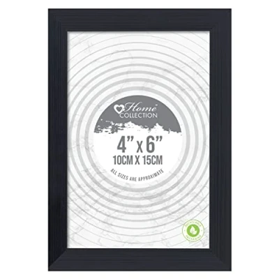 Image of Design Group Black Ribbed Freestanding Wall Mount Picture Photo Frame 4 x 6&#039;&#039;