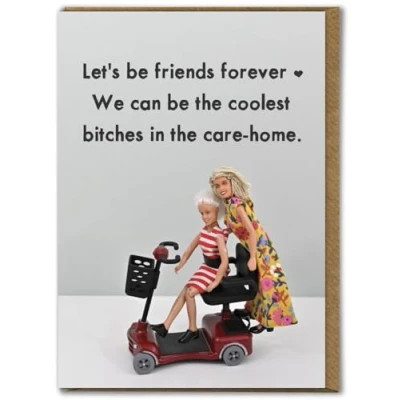 Image of Bold &amp; Bright Rude Birthday Card ‘Coolest’ Hilariously Funny Cards For Women Cheeky Her Female Friends Mates Partner Novelty Humour