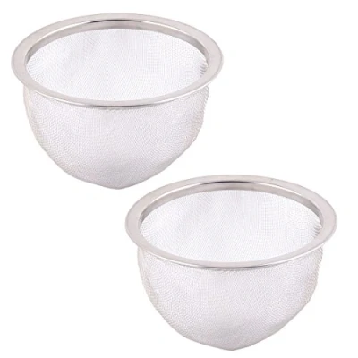Image of Sourcingmap Stainless Steel Round Mesh Reusable Tea Leaf Spice Teapot Filter Strainer 80mm Dia 2pcs