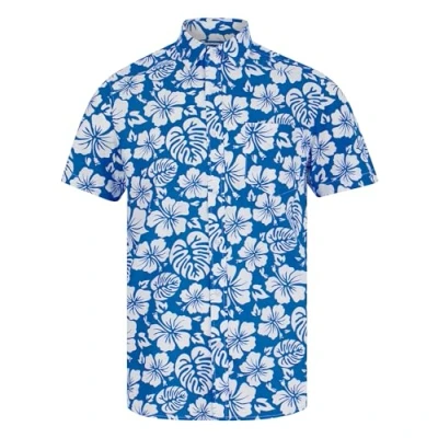 Image of Tokyo Laundry Men&#039;s &#039;Hamoa&#039; Tropical Floral Print Short Sleeve Cotton Poplin Hawaiian Shirt