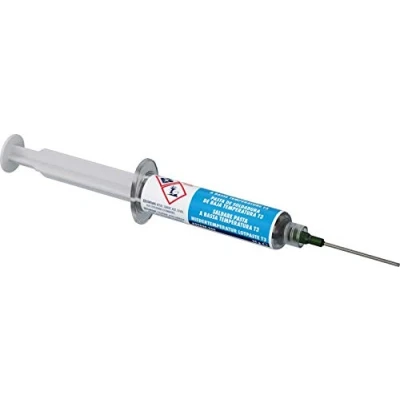 Image of MG Chemicals 4902P Sn42Bi57Ag1 Low Temperature Solder Paste T3, LEAD FREE, NO CLEAN, 25 Gram Pneumatic Dispenser (Complete with Plunger &amp; Dispensing Tip)