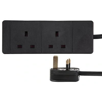 Image of PRO ELEC PELB1986 Mains Extension Lead, 2 Gang, 7.5m, Black