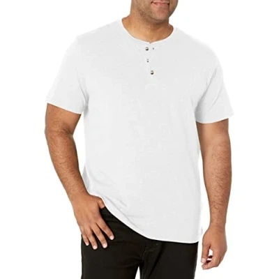 Image of Wrangler Authentics Men&#039;s Short Sleeve Henley Tee Shirt, Bright White, Medium