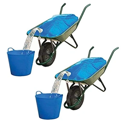 Image of SPARES2GO Garden &amp; Farm Water Container Wheelbarrow Carrier Bag (80 Litre, Pack of 2)