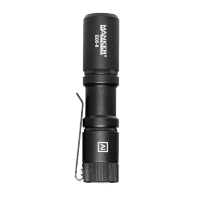 Image of MANKER E05 II (Black Version, High CRI 4000K, R9080) Rechargeable Pocket EDC Flashlight, NICHIA 519A LED 800 Lumen, IP68 Waterproof (Excluded Battery)