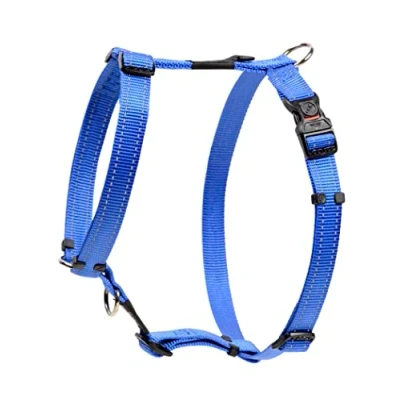 Image of Reflective Adjustable Dog H Harness for Large Dogs; matching collar and leash available, Blue