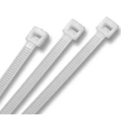 Image of Hyfive Cable Ties/Tie Wraps for Tidying Fixing Wiring &amp; More Nylon in Natural White 200mm x 2.5mm Pack of 100