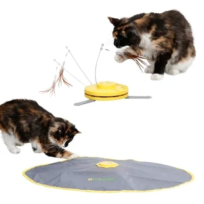 Image of Kerbl 2 in 1 Catch The Tail Feather Cat Toy, 70 x 53 5 cm