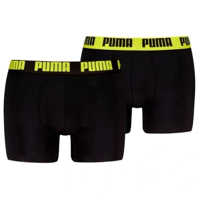 Image of PUMA Men&#039;s Everyday Boxer, Black/Yellow, XXL (Pack of 2)