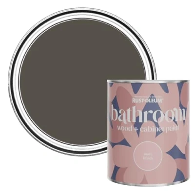 Image of Rust Oleum Brown Moisture Resistant Bathroom Wood and Cabinet Paint in Matt Finish Fallow 750ml