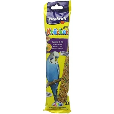 Image of Vitakraft Budgie Kracker Bird Food Apricot Fig, Pack of 7