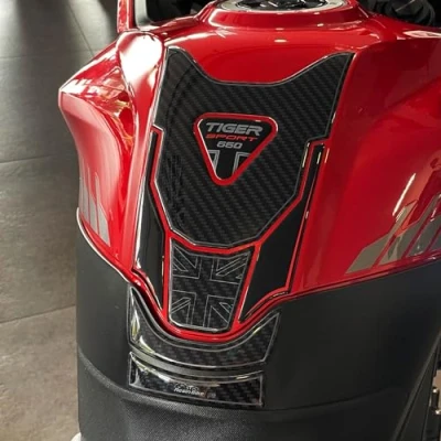 Image of Resin Bike Motorcycle 3D Stickers Compatible with Triumph Tiger Sport 660 2022 2023. Tank Protector Protections from Impact and Scratches. Gadget Moto