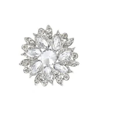 Image of LISADORE Crystal Rhinestone Flower Brooch Jewelry Gift for Wedding Dating Party Accessories