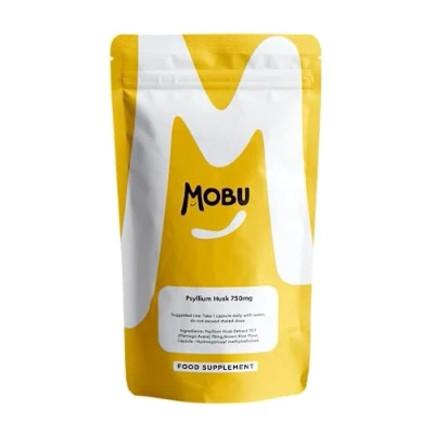 Image of Psyllium Husk 750mg 120 Capsules Fibre Supplement High in Soluble Digestion Support Vegan UK Made GMP Approved MOBU