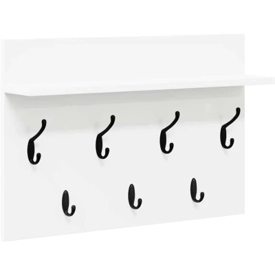 Image of Wall Mounted Coat Rack White 60 x 40 12 cm Engineered wood Vidaxl