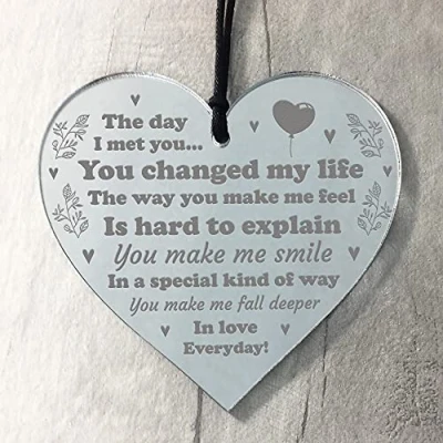 Image of RED OCEAN Poem For Boyfriend Girlfriend Husband Wife Engraved Heart Love Gift