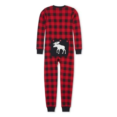 Image of Hatley Unisex Union Suit Pajama Set, Buffalo Plaid, XL